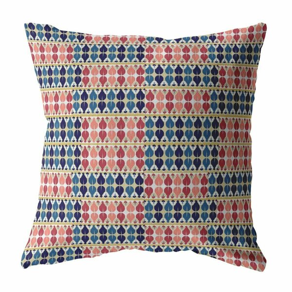 Palacedesigns 20 in. Spades Indoor & Outdoor Zippered Throw Pillow Red & Blue PA3093808